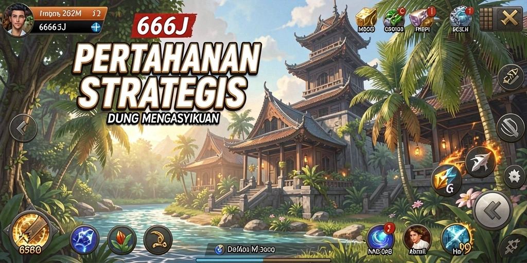 Tampilan gameplay <strong>666J</strong> menampilkan pertahanan menara yang strategis dan seru.
