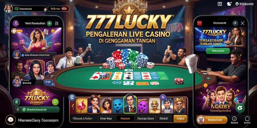 Screenshot gameplay <strong>777LUCKY</strong> menampilkan dealer langsung dan pengalaman interaktif.