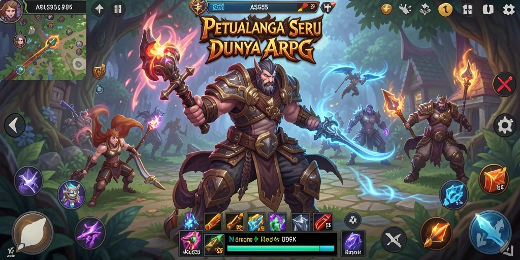 Screenshot gameplay ASG55 menampilkan aksi seru dalam pertempuran ARPG.