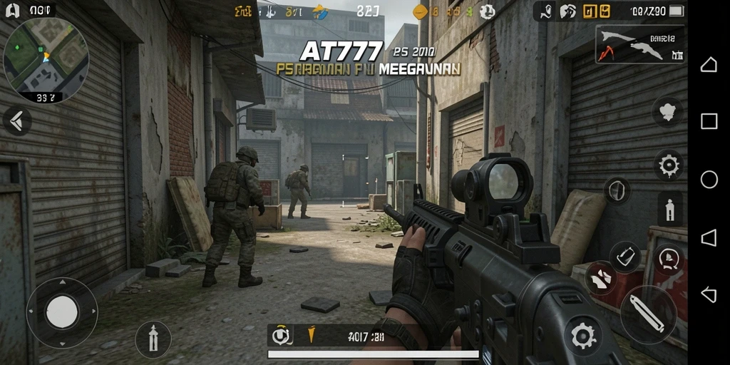 Tangkapan layar gameplay AT777 menunjukkan aksi tembak-menembak yang seru.