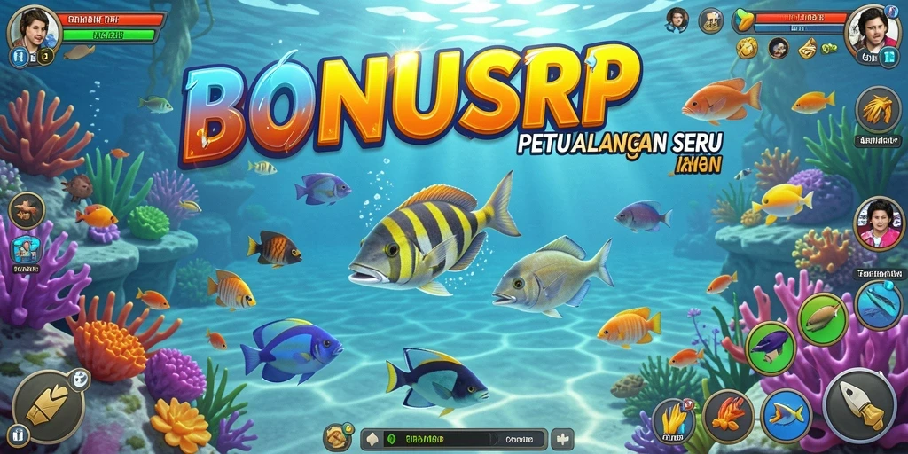 Gameplay seru dan menarik saat menembak ikan berwarna-warni.
