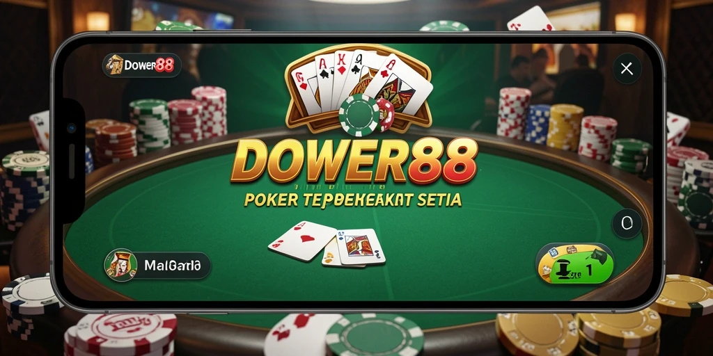 Screenshot DOWER88 menampilkan momen seru dalam permainan Poker.