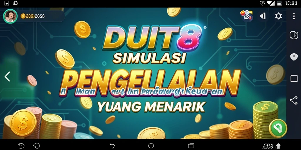 Tampilan gameplay yang menarik dari aplikasi simulasi keuangan DUIT8.