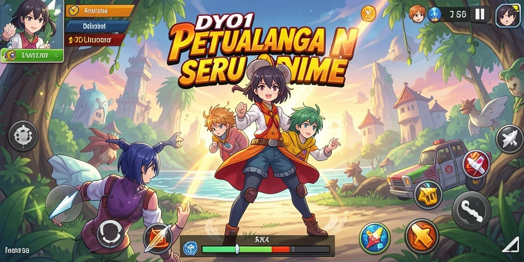 Tangkapan layar DY01 menampilkan pertempuran epik dengan karakter anime.