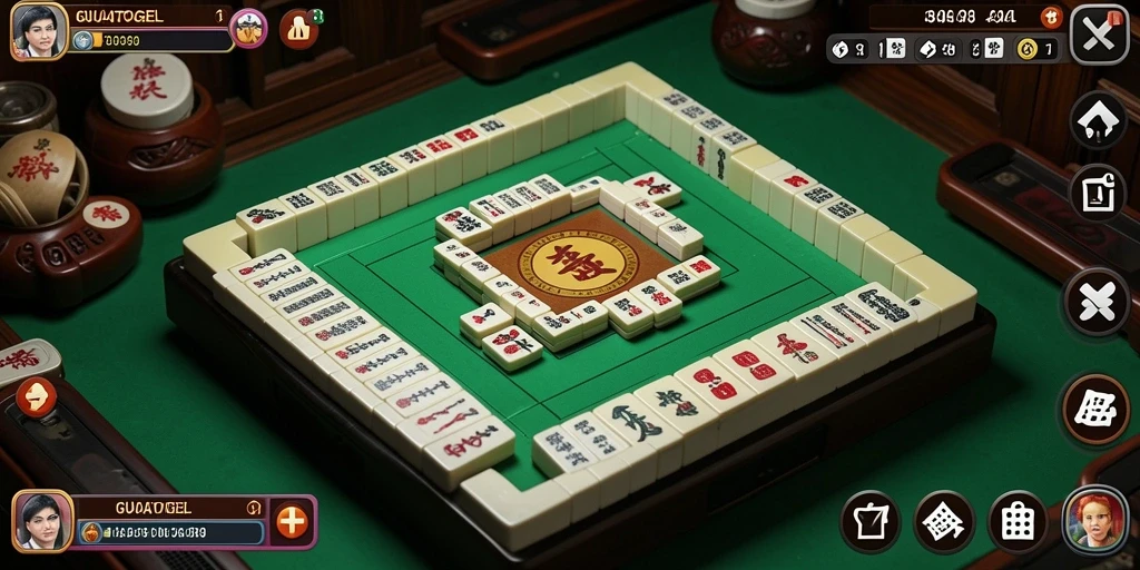 Tampilan gameplay GUATOGEL menampilkan strategi permainan Mahjong yang menarik.