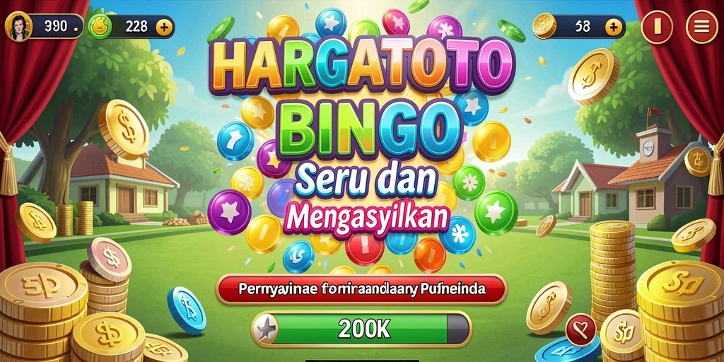 Screenshot gameplay HARGATOTO menunjukkan momen seru saat bermain Bingo.