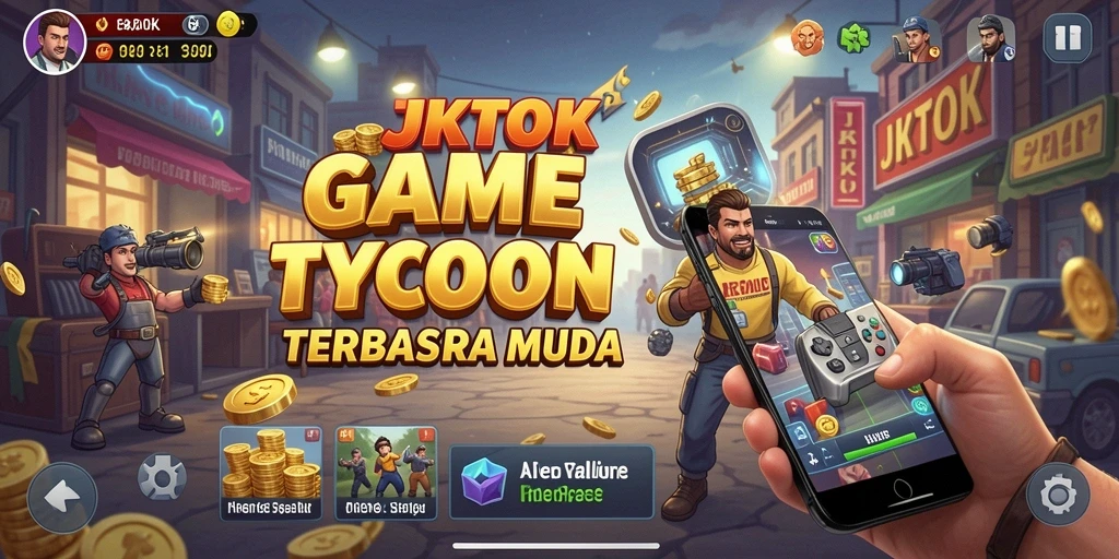 Screenshot JKTOK menampilkan keseruan gameplay Tycoon yang mendalam.