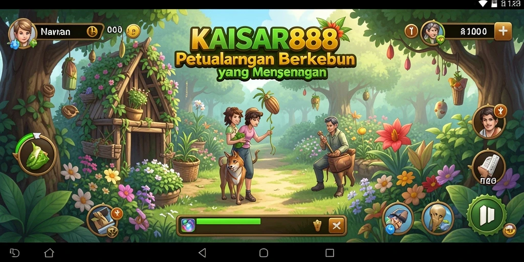 Tampilan gameplay seru KAISAR888 saat berkebun.