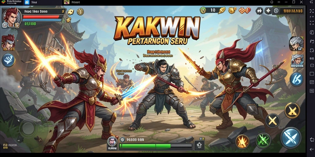 Tampilan seru gameplay KAKWIN saat pertarungan berlangsung.