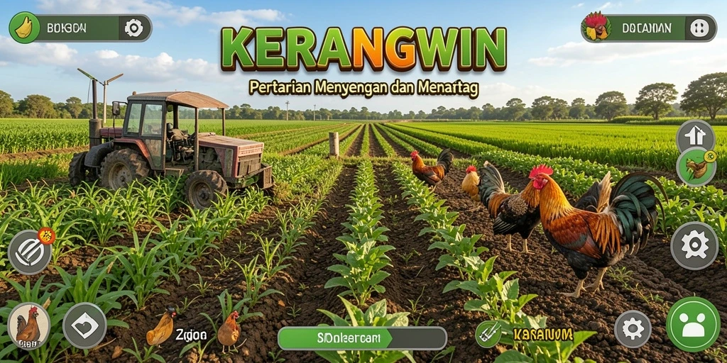 Tampilan menarik dari gameplay KERANGWIN yang penuh warna.