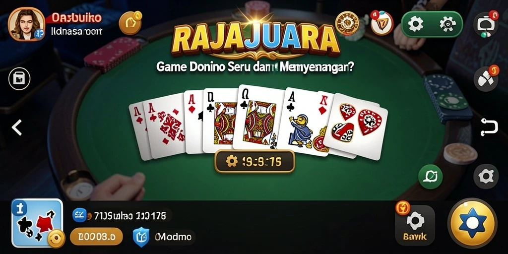 Screenshot RAJAJUARA memperlihatkan gameplay Domino yang mengasyikkan.