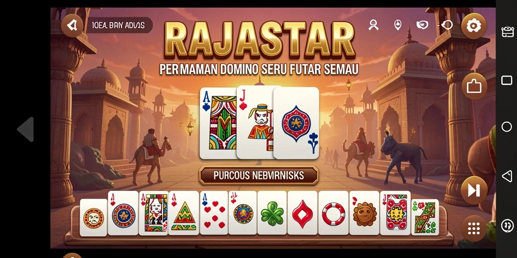 Tampilan gameplay seru dan interaktif RAJASTAR yang menampilkan Domino.