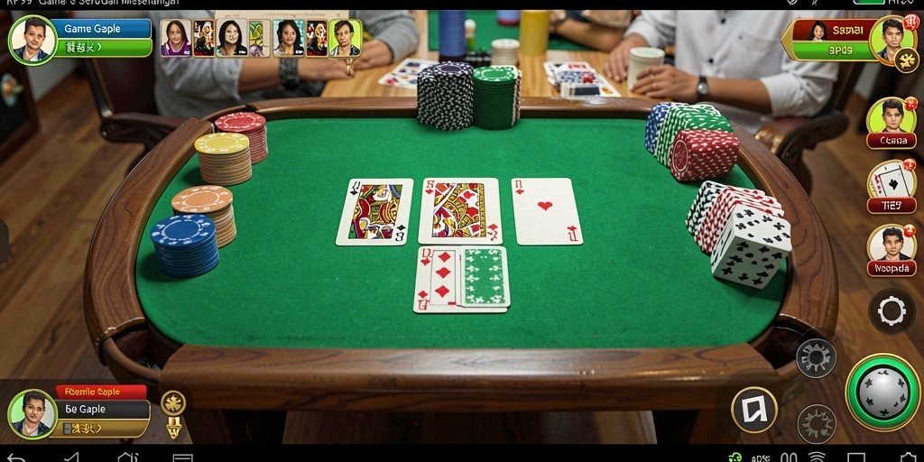 Screenshot gameplay Gaple RP99 yang seru dan mengasyikkan.