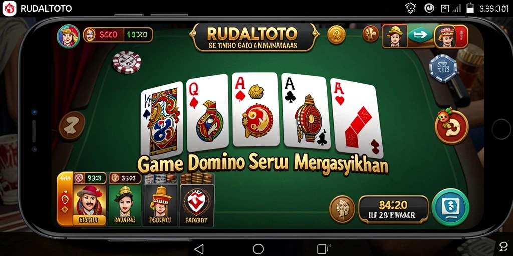 Screenshot dari gameplay RUDALTOTO menampilkan aksi seru permainan Domino.