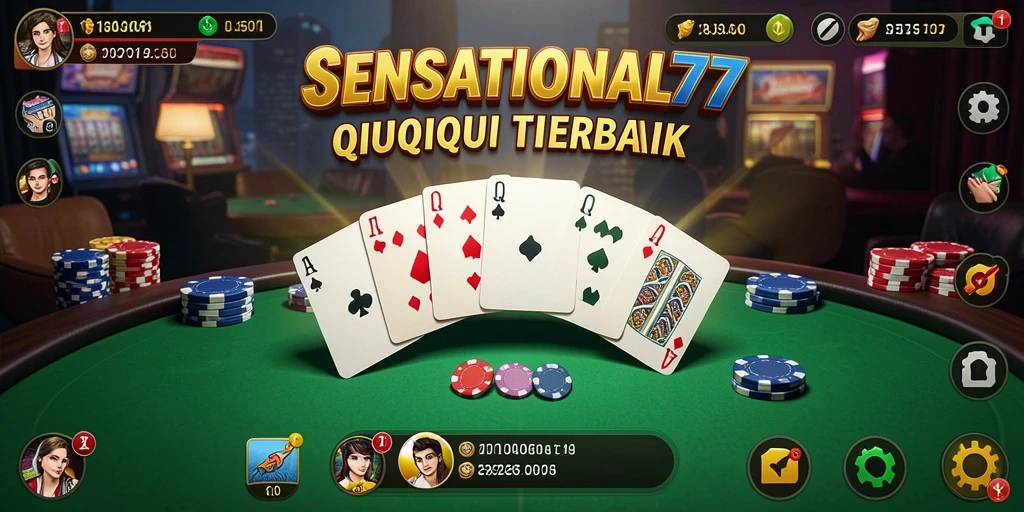 Screenshot gameplay SENSATIONAL77 menampilkan aksi seru permainan QiuQiu.