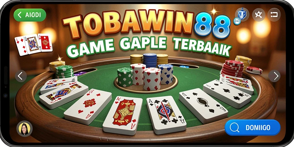 Screenshot gameplay TOBAWIN88 menunjukkan aksi seru permainan Gaple.