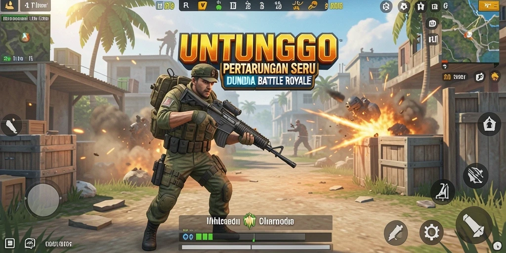 Gameplay seru Battle Royale di UNTUNGGO dengan pemain berkompetisi.