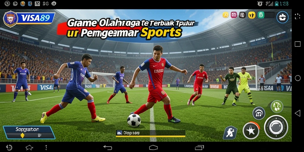 Tangkapan layar gameplay VISA89 menampilkan aksi seru dalam olahraga.