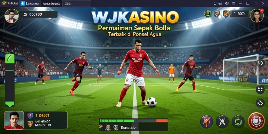 Tampilan gameplay menarik dari aplikasi WJKASINO dalam aksi sepak bola.